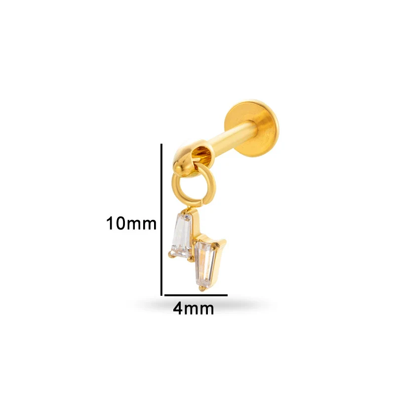 Puncture Jewelry Titanium Alloy Water Drop Shape Zircon Pendant With Inner Teeth Screw Rod Electroplated For Women - Image 11