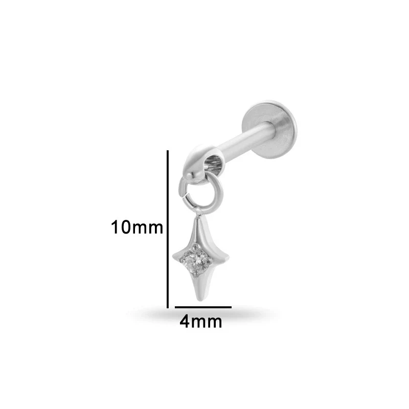 Puncture Jewelry Titanium Alloy Water Drop Shape Zircon Pendant With Inner Teeth Screw Rod Electroplated For Women - Image 12