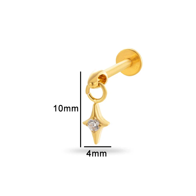 Puncture Jewelry Titanium Alloy Water Drop Shape Zircon Pendant With Inner Teeth Screw Rod Electroplated For Women - Image 13