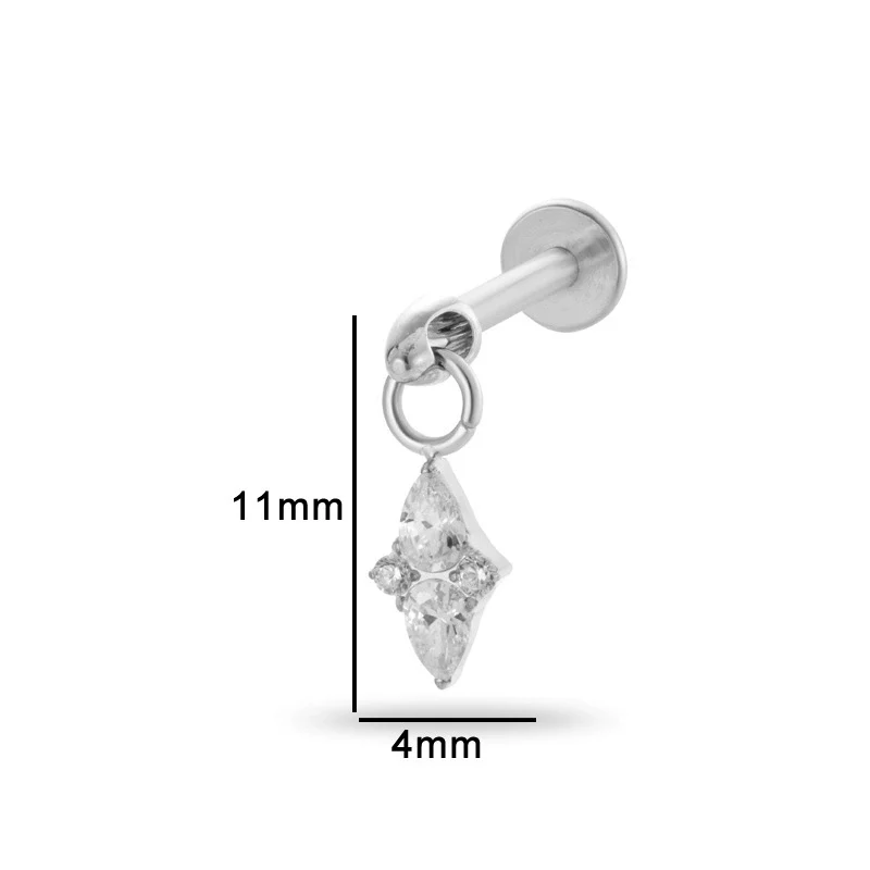 Puncture Jewelry Titanium Alloy Water Drop Shape Zircon Pendant With Inner Teeth Screw Rod Electroplated For Women - Image 14