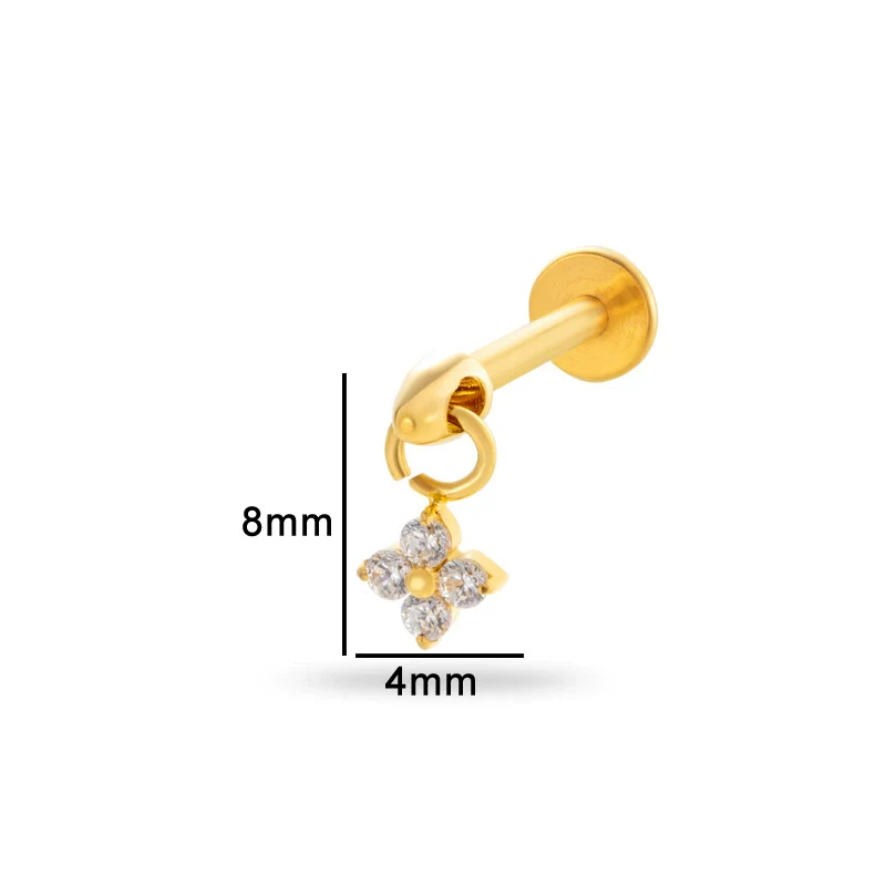 Puncture Jewelry Titanium Alloy Water Drop Shape Zircon Pendant With Inner Teeth Screw Rod Electroplated For Women - Image 7