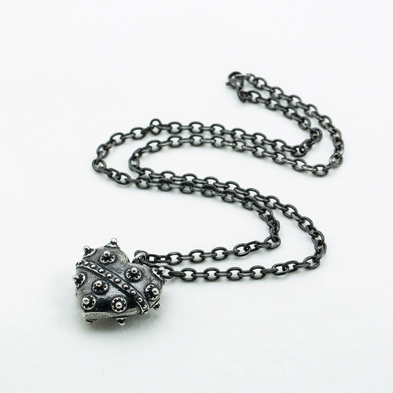 Punk Dark Style Titanium Steel Heart Shape Pendant Necklace