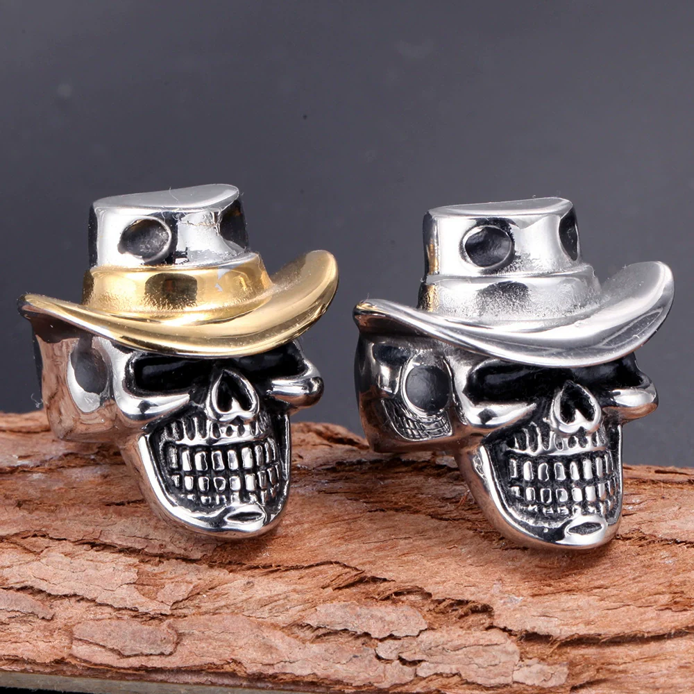 Punk Goth Rock Pirate Skull Titanium Steel Men's Ring Stainless Steel With Animal Zodiac Pattern Electroplated - Image 4