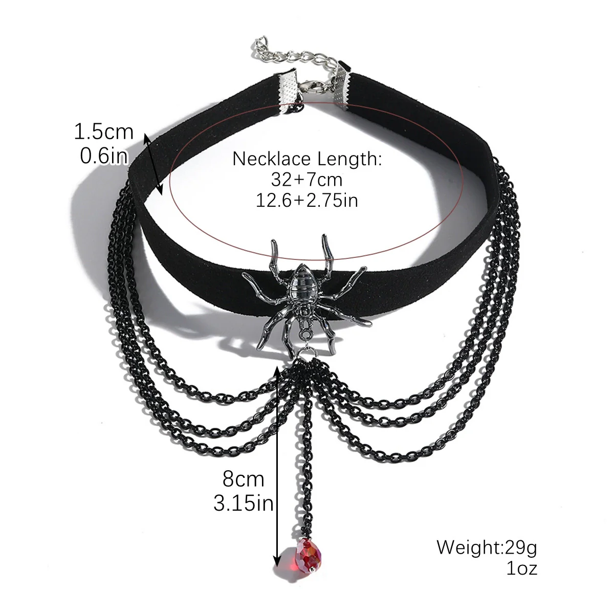 Punk Gothic Necklace Black Artificial Leather Zinc Alloy Twisted Chain Geometric Electroplating Jewelry - Image 11