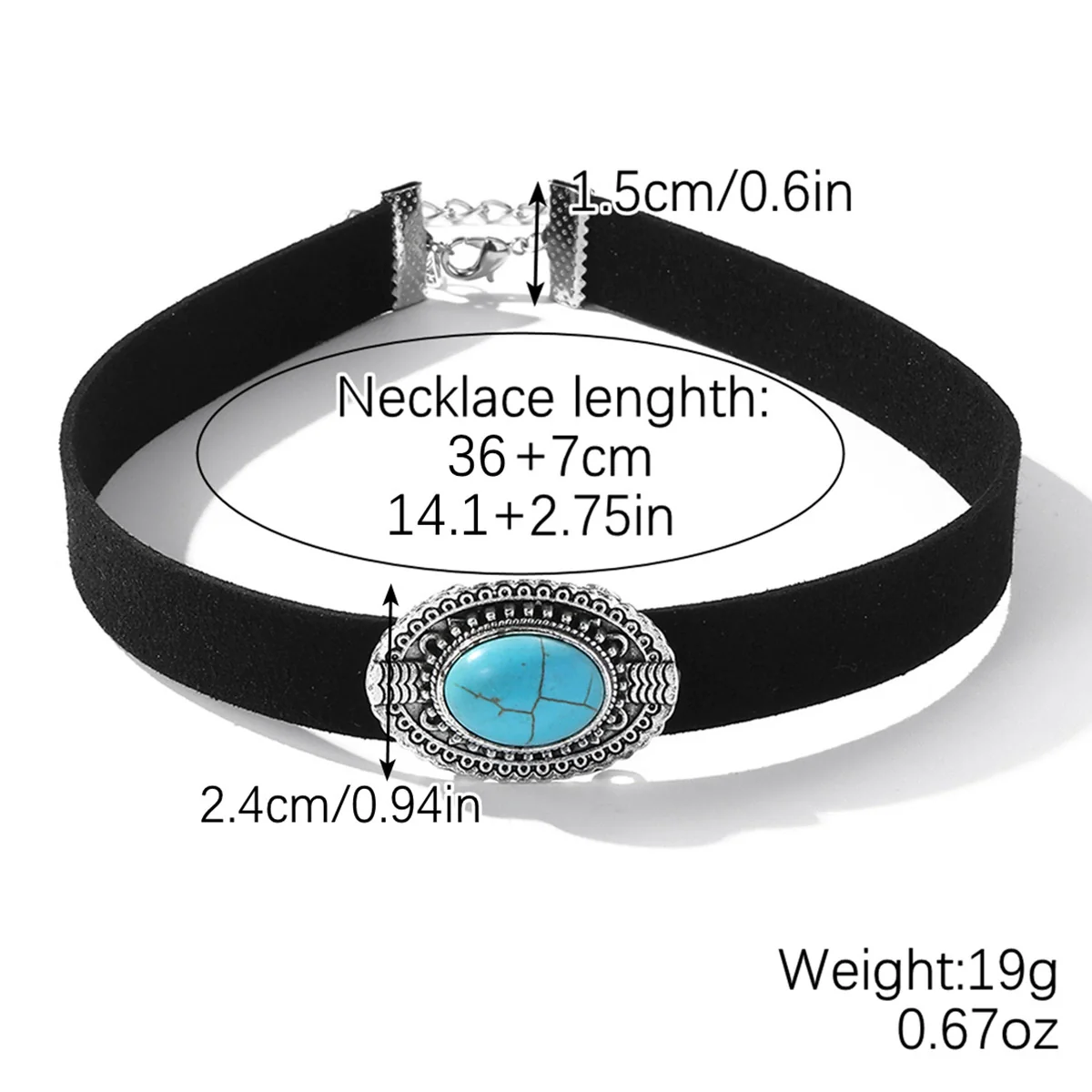 Punk Gothic Necklace Black Artificial Leather Zinc Alloy Twisted Chain Geometric Electroplating Jewelry - Image 7
