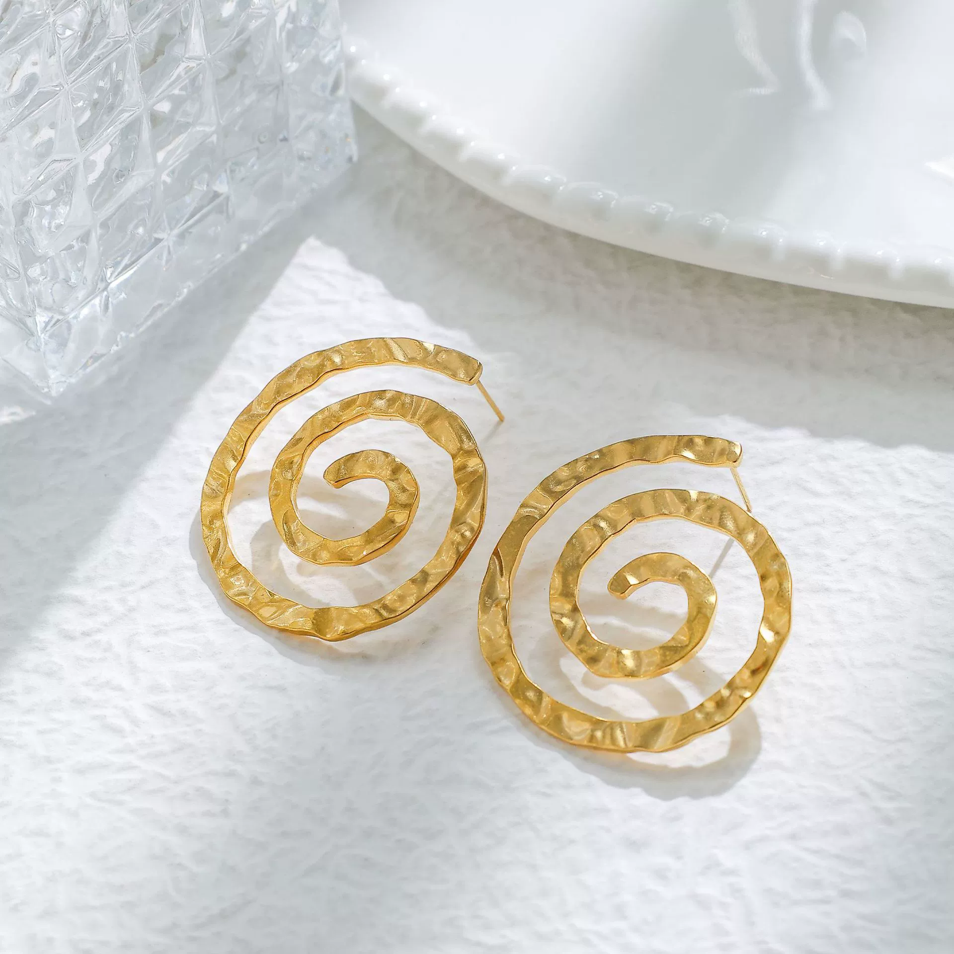 Punk Style Stainless Steel Electroplated Vortex Hollow Spiral Mosquito Incense Earrings Jewelry - Image 6
