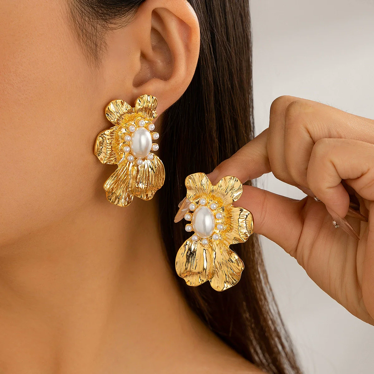 Punk Style Zinc Alloy Leaf Earrings For Women With Electroplating - Image 16