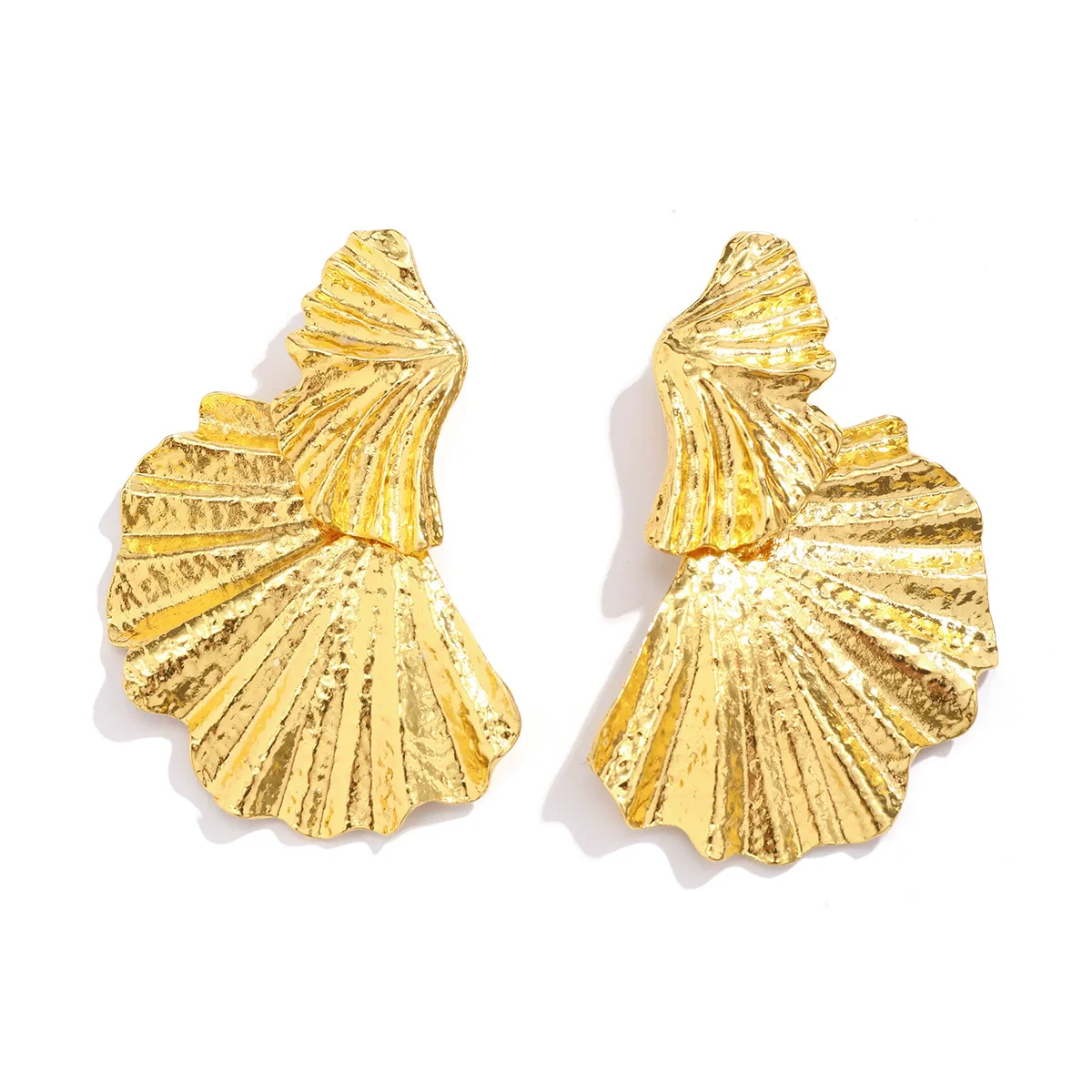 Punk Style Zinc Alloy Leaf Earrings For Women With Electroplating - Image 5