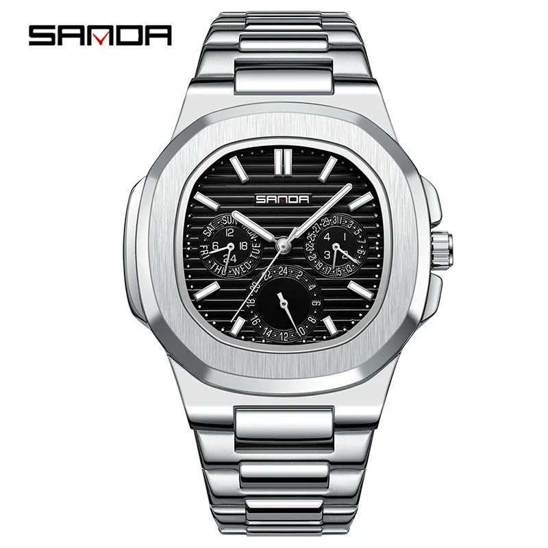 Quartz Men's Watch Zinc Alloy Case Steel Band Round Dial Leisure Style Waterproof - Image 4