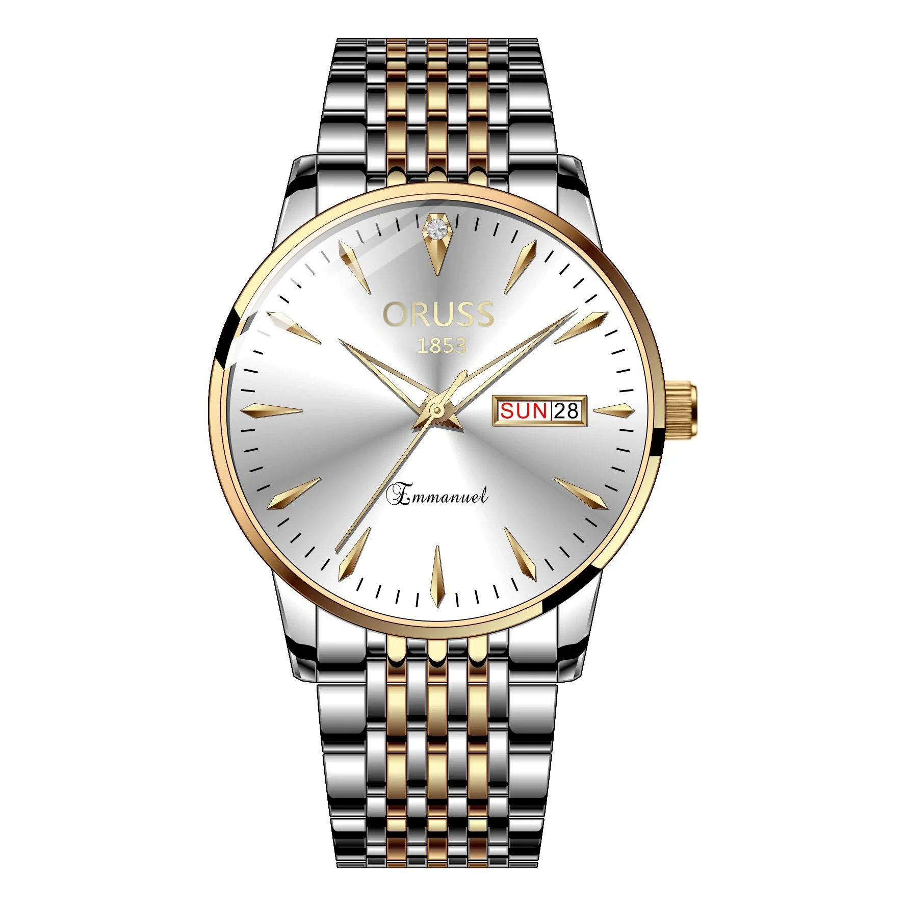 Quartz Watch Alloy Case Mineral Strengthened Glass Mirror Round Dial Men's - Image 7
