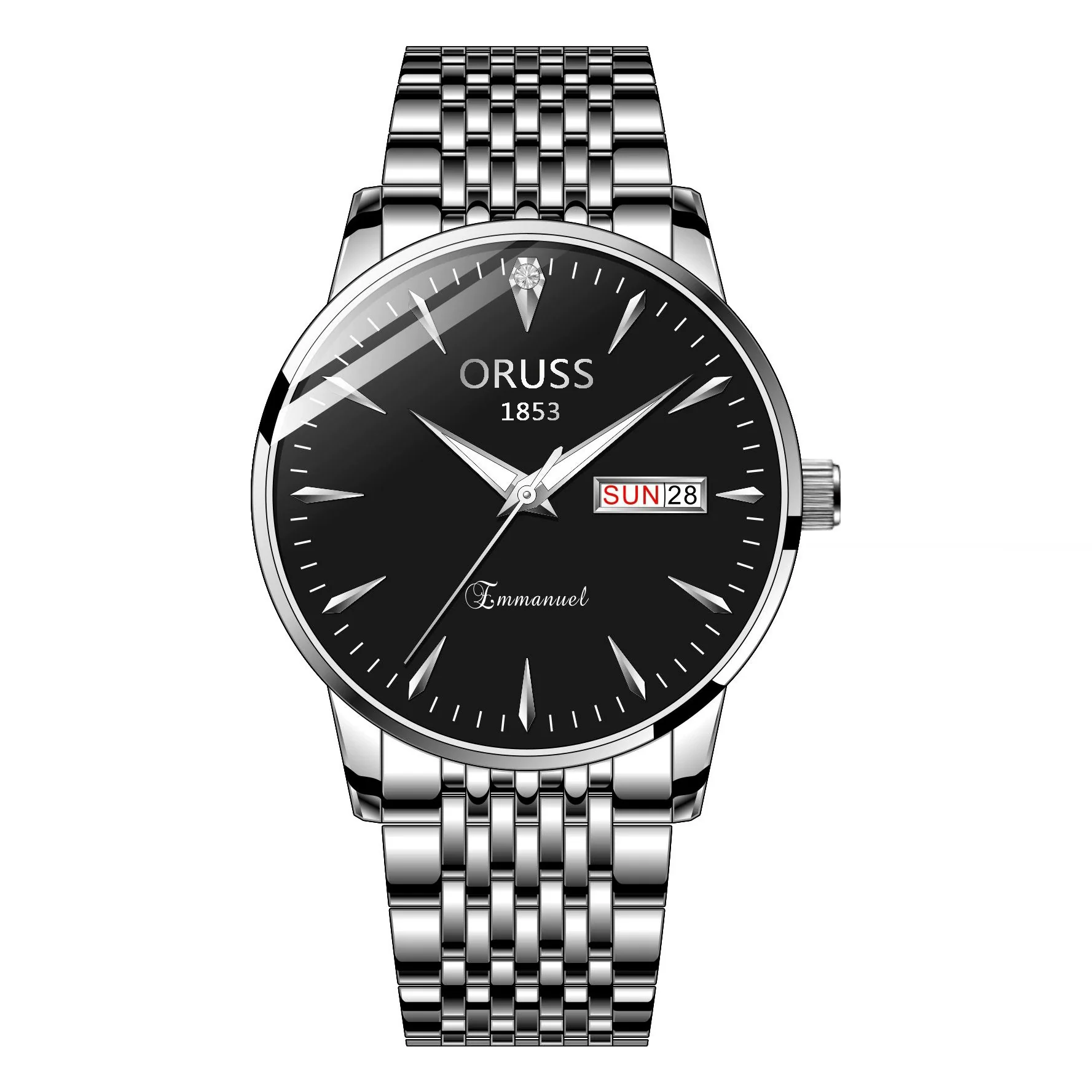 Quartz Watch Alloy Case Mineral Strengthened Glass Mirror Round Dial Men's - Image 8