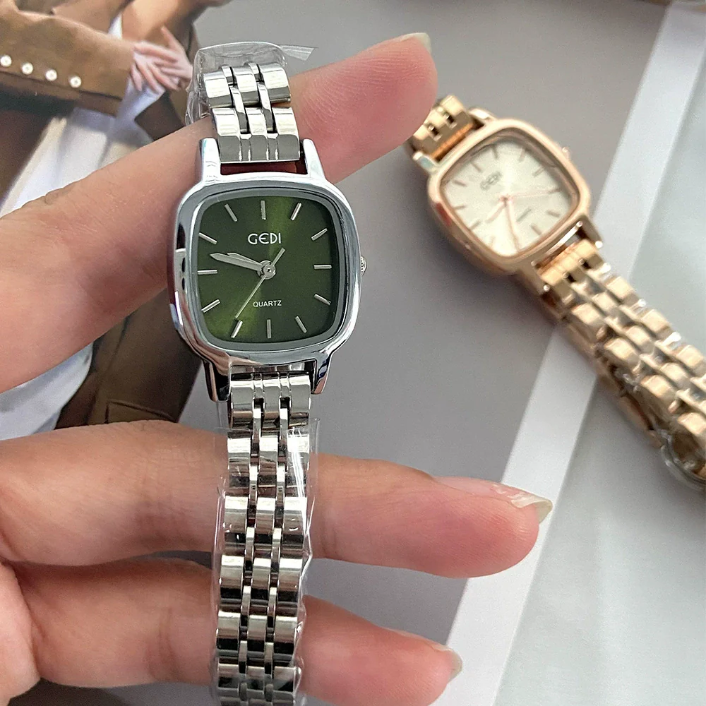 Quartz Watch Alloy Strap Square Dial Female Casual Style - Image 3