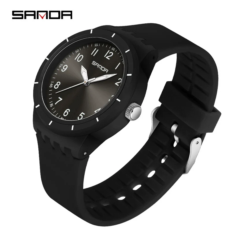 Quartz Watch Casual Style For Students Abs Case Stainless Steel Buckle Tpu Strap Round Dial Printed Logo - Image 2