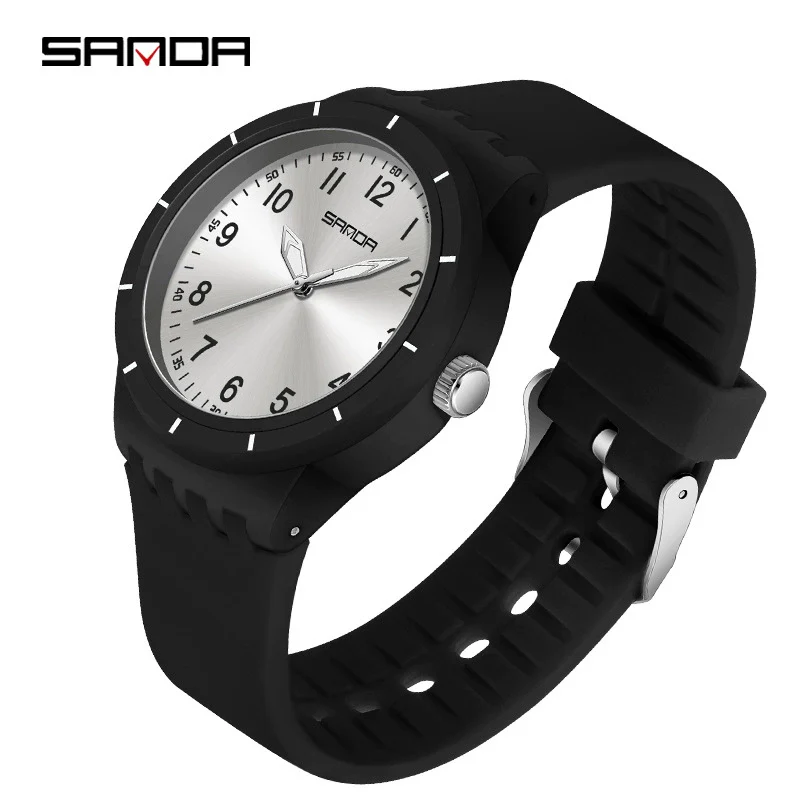 Quartz Watch Casual Style For Students Abs Case Stainless Steel Buckle Tpu Strap Round Dial Printed Logo - Image 3