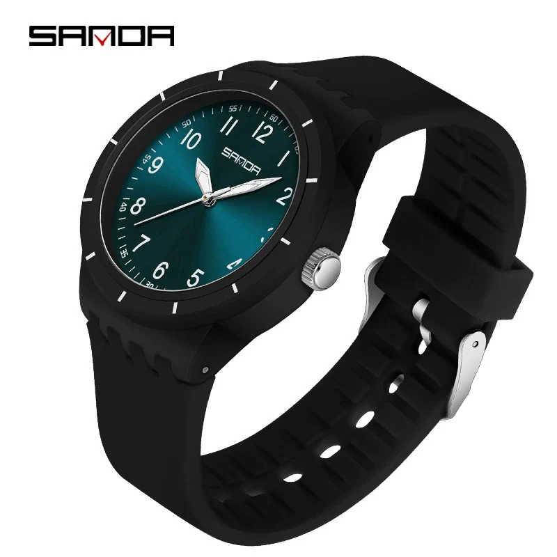 Quartz Watch Casual Style For Students Abs Case Stainless Steel Buckle Tpu Strap Round Dial Printed Logo - Image 4