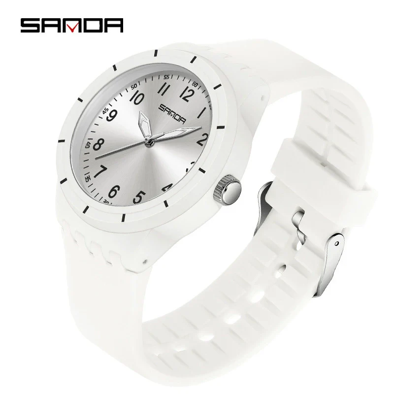 Quartz Watch Casual Style For Students Abs Case Stainless Steel Buckle Tpu Strap Round Dial Printed Logo - Image 5