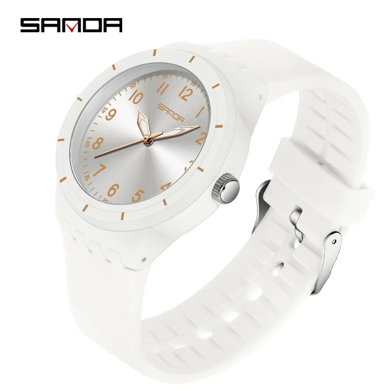 Quartz Watch Casual Style For Students Abs Case Stainless Steel Buckle Tpu Strap Round Dial Printed Logo - Image 6