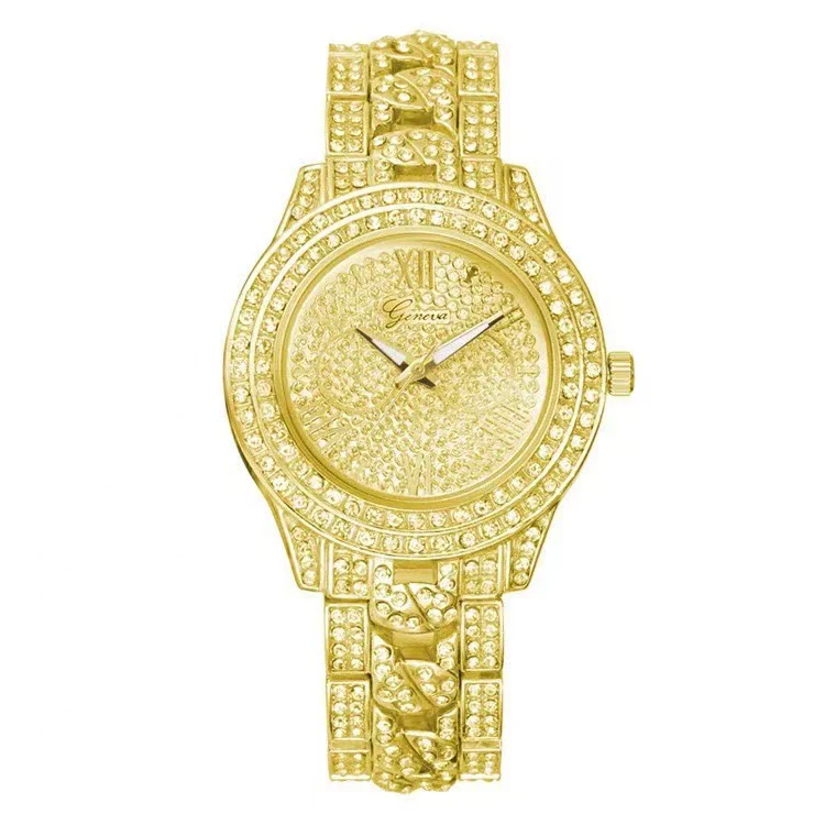 Quartz Watch Steel Band Diamond Round Alloy Fashion Style For Men And Women - Image 5