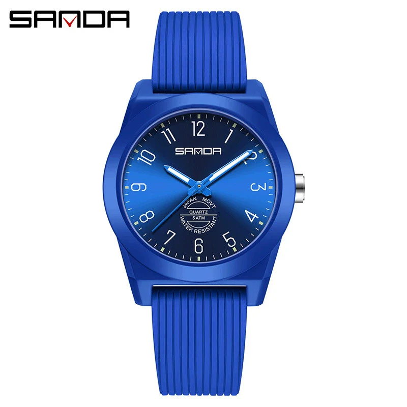 Quartz Watch Tpu Strap Abs Case Round Dial Casual Style Student Waterproof - Image 10