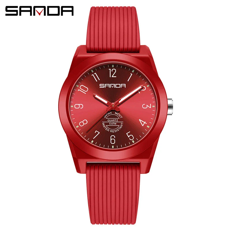 Quartz Watch Tpu Strap Abs Case Round Dial Casual Style Student Waterproof - Image 12