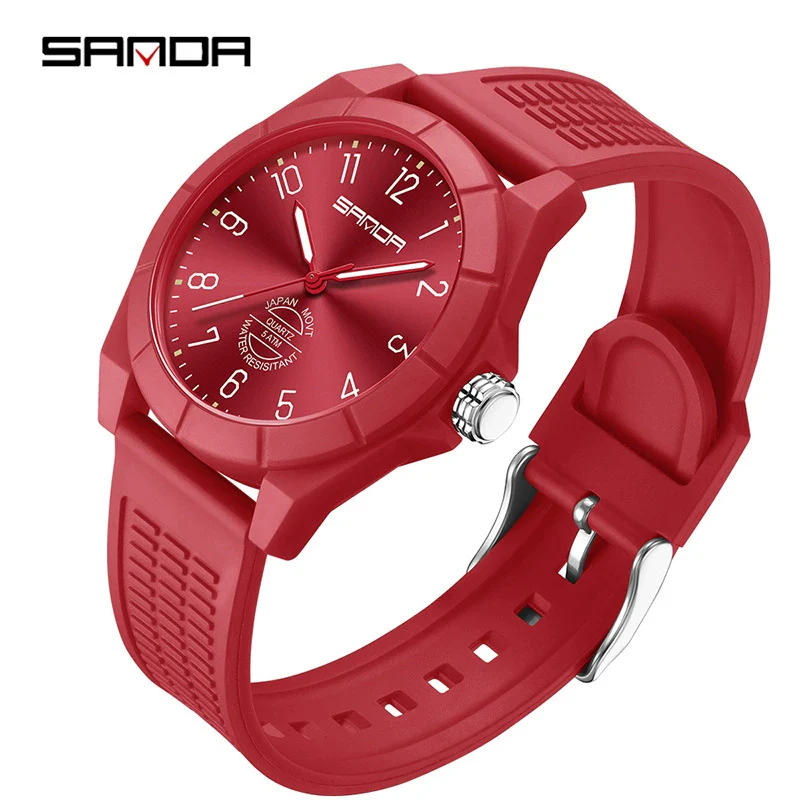 Quartz Watch Tpu Strap Abs Case Round Dial Casual Style Student Waterproof - Image 2