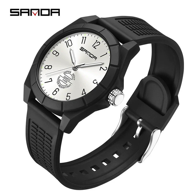 Quartz Watch Tpu Strap Abs Case Round Dial Casual Style Student Waterproof - Image 4
