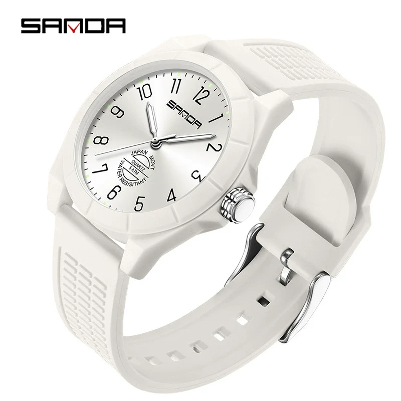 Quartz Watch Tpu Strap Abs Case Round Dial Casual Style Student Waterproof - Image 5