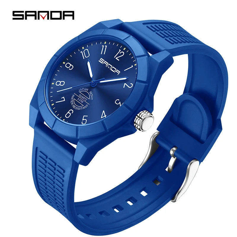 Quartz Watch Tpu Strap Abs Case Round Dial Casual Style Student Waterproof - Image 7