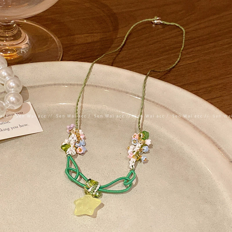 Resin Handmade Foreststyle Star And Flower Bracelet And Necklace Set For Women - Image 7