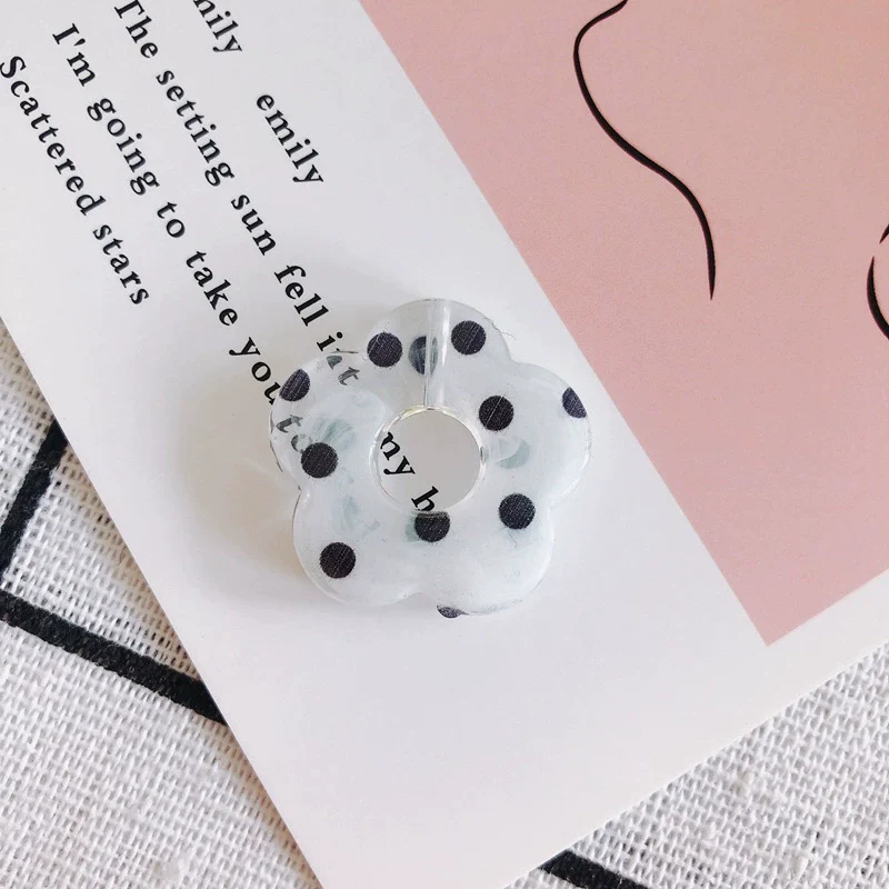 Resin Milk Tea Spotted Halfhole Flower Earrings Jewelry Accessories With Environmental Protection Treatment - Image 10