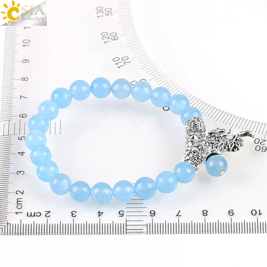 Retro Ancient Style Silver Plated Bracelet With Life Tree Design And Blue Semi Precious Stones And Crystal - Image 4