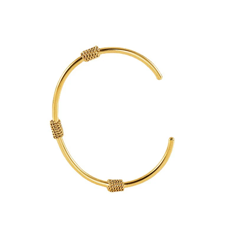 Retro Fashion 316L Stainless Steel Open Cshaped Women's Bracelet With Electroplating Treatment - Image 5