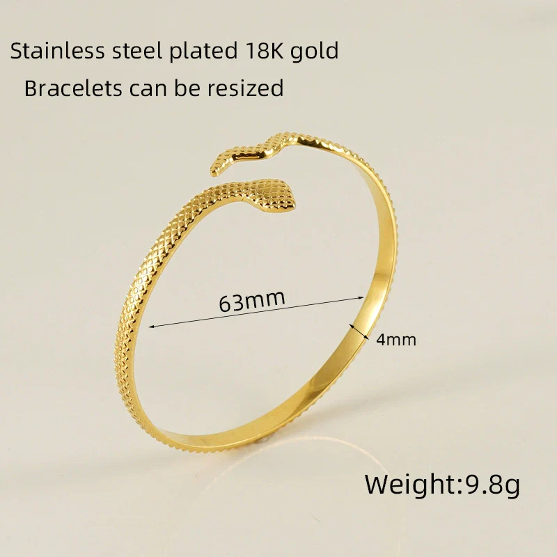 Retro Fashion 316L Stainless Steel Open Cshaped Women's Bracelet With Electroplating Treatment - Image 6