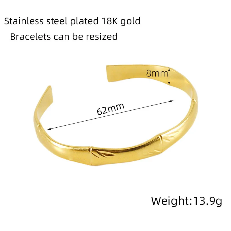 Retro Fashion 316L Stainless Steel Open Cshaped Women's Bracelet With Electroplating Treatment - Image 7