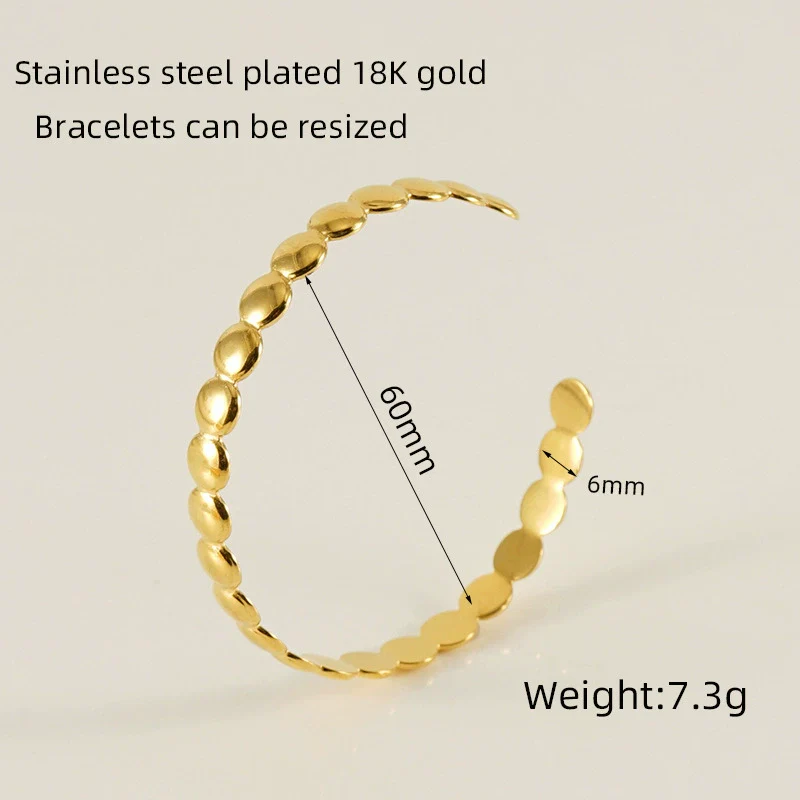 Retro Fashion 316L Stainless Steel Open Cshaped Women's Bracelet With Electroplating Treatment - Image 9