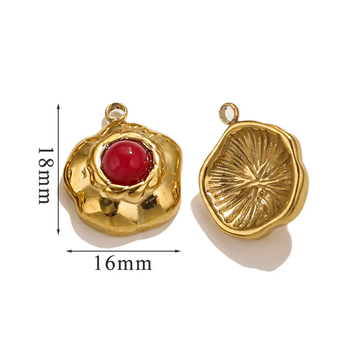 Retro Geometric Jewelry Accessories Titanium Steel And Stainless Steel With Natural Stone Flower Shape Electroplated 18K Gold - Image 8