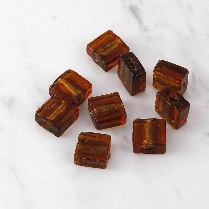 Retro Glass And Glaze Square Straight Hole Beads For Diy Earrings Necklaces And Bracelets - Image 4