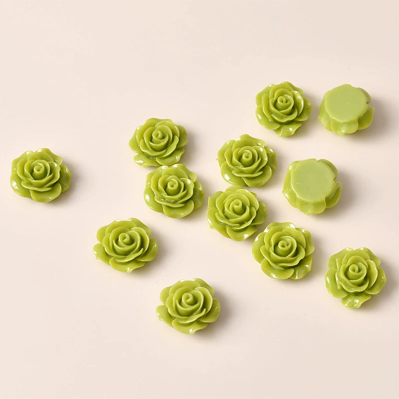 Retro Plastic Resin Oil Painting Rose Camellia Ear Stud Hair Accessories Jewelry - Image 11