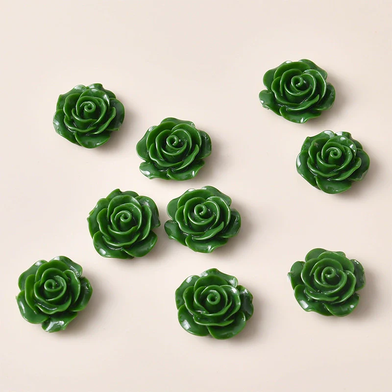 Retro Plastic Resin Oil Painting Rose Camellia Ear Stud Hair Accessories Jewelry - Image 13