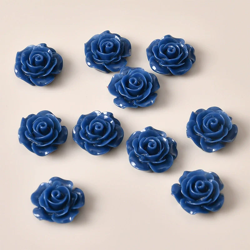 Retro Plastic Resin Oil Painting Rose Camellia Ear Stud Hair Accessories Jewelry - Image 15