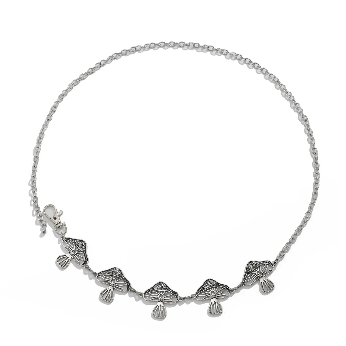 Retro Punk Metal Mushroom Crescent Heartshaped Waist Chain Body Chain For Female - Image 5
