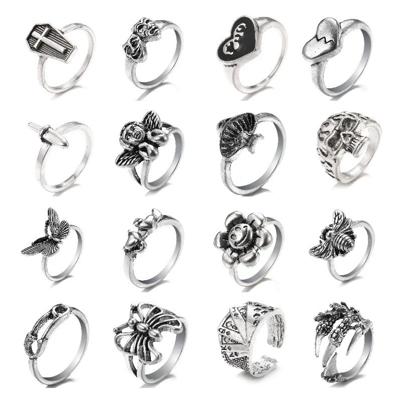 Retro Punk Style Alloy Cast Ring