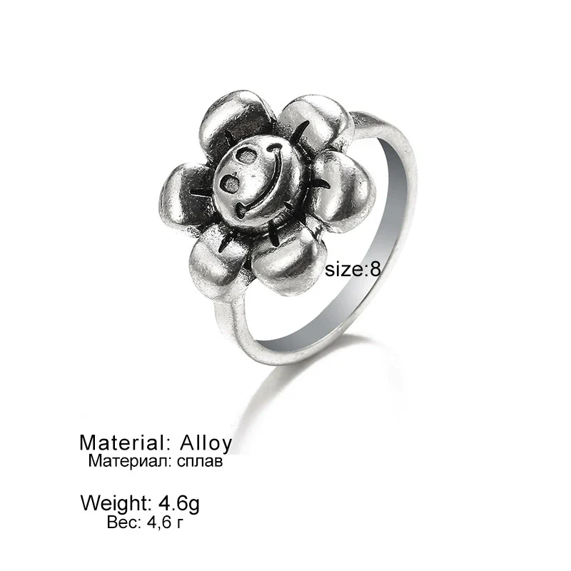 Retro Punk Style Alloy Cast Ring - Image 4