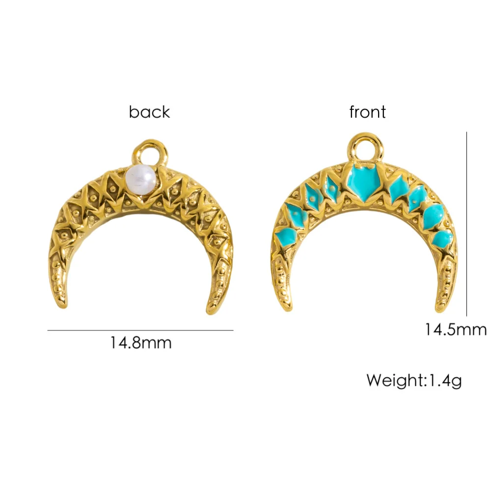 Retro Simple Jewelry Accessories Drop Oilinlaid White Shellfish Natural Stone Zircon Stainless Steel Pendant With Electroplating Process - Image 21