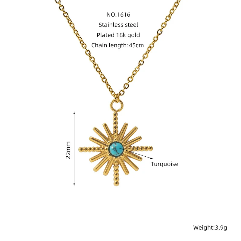 Retro 316L Stainless Steel And 316L Stainless Steel Necklace With Geometric Pendant And Electroplating Treatment For Women - Image 13