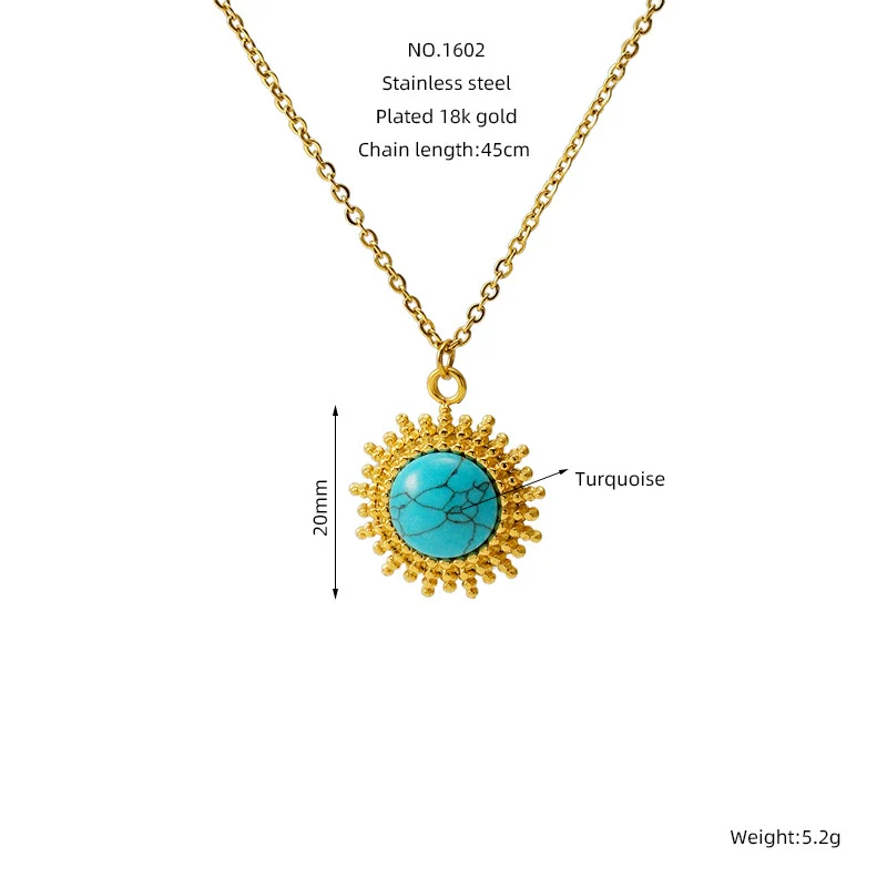 Retro 316L Stainless Steel And 316L Stainless Steel Necklace With Geometric Pendant And Electroplating Treatment For Women - Image 6
