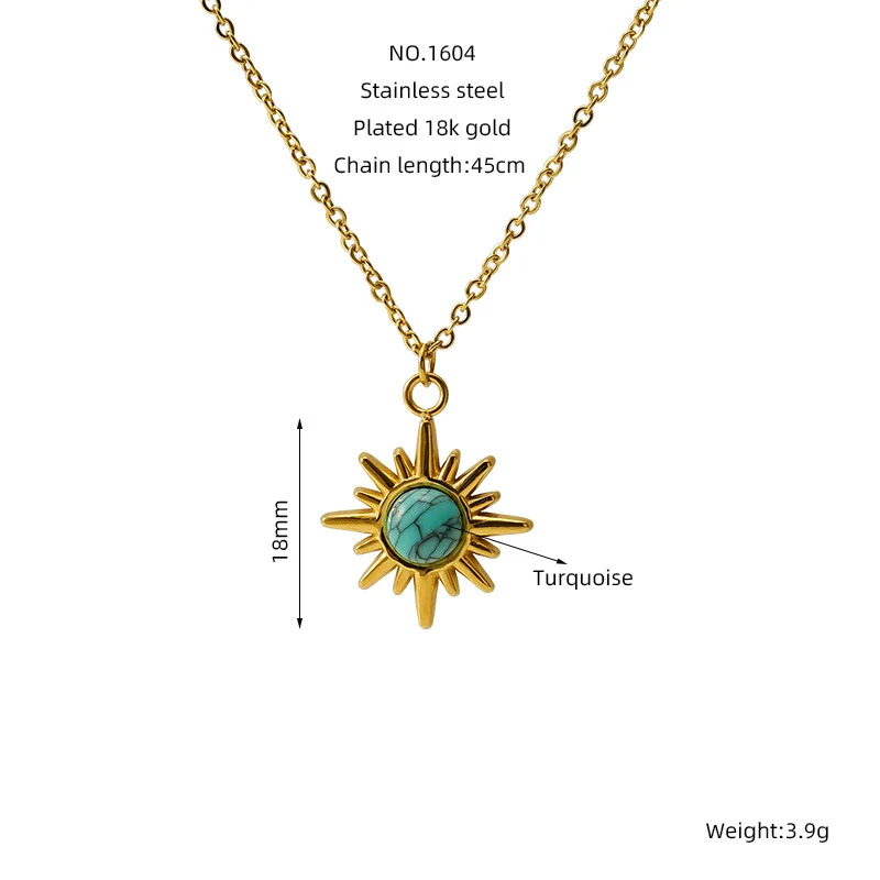 Retro 316L Stainless Steel And 316L Stainless Steel Necklace With Geometric Pendant And Electroplating Treatment For Women - Image 8