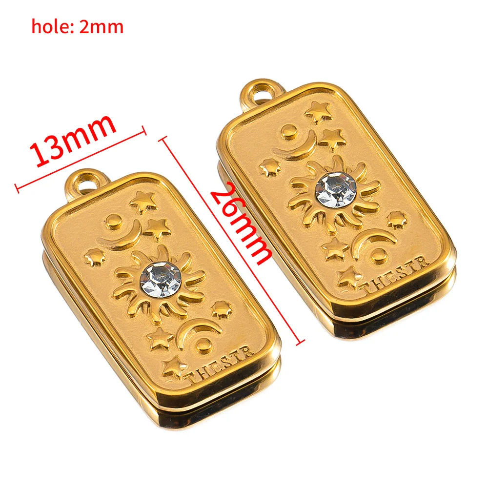 Retro Stainless Steel Star Sun Pendant Diy Bracelet Accessories With Electroplating - Image 6
