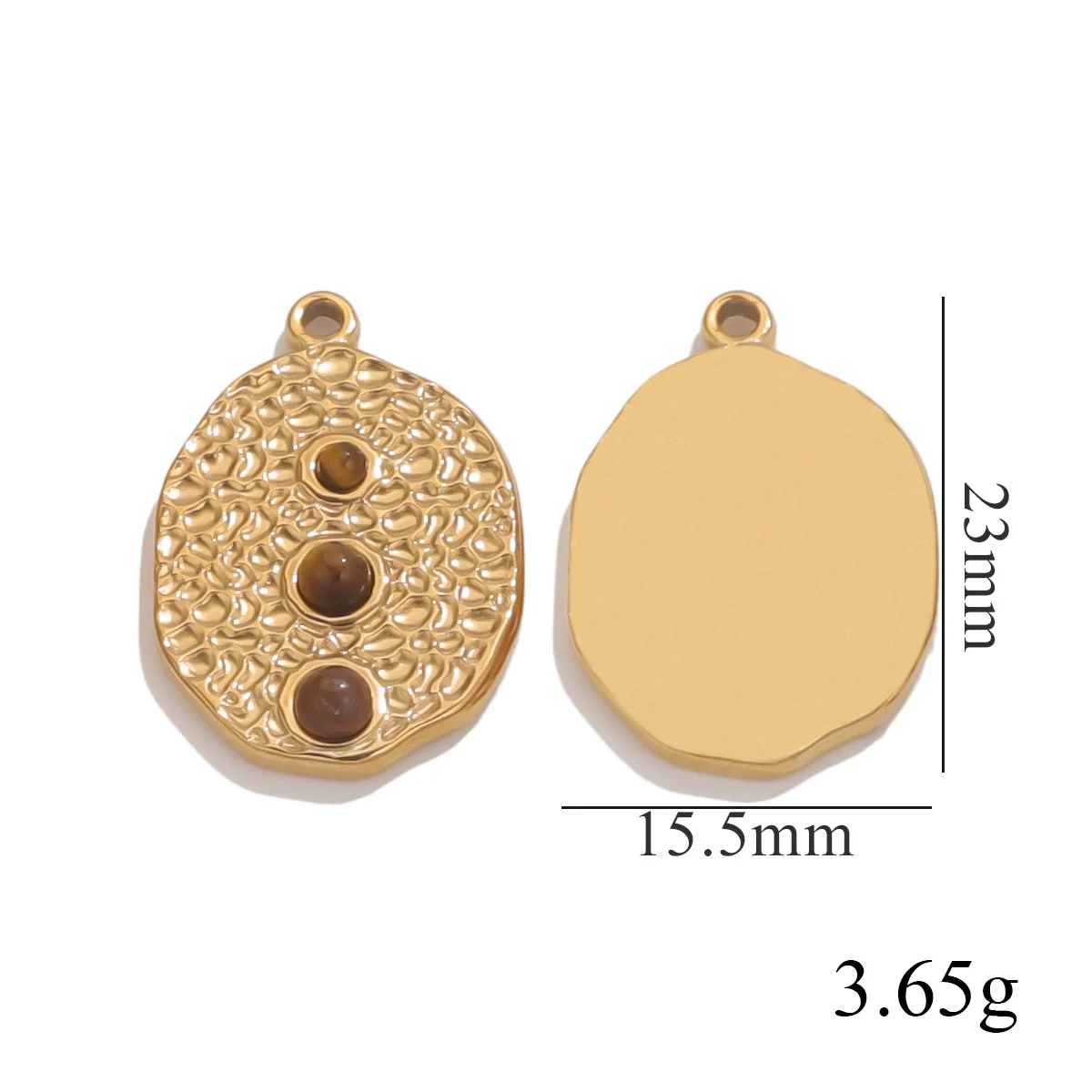 Retro Titanium Steel Necklace With Natural Stone Tiger Eye And Angel Pattern Electroplating Treatment Diy Pendant Jewelry Accessories - Image 4
