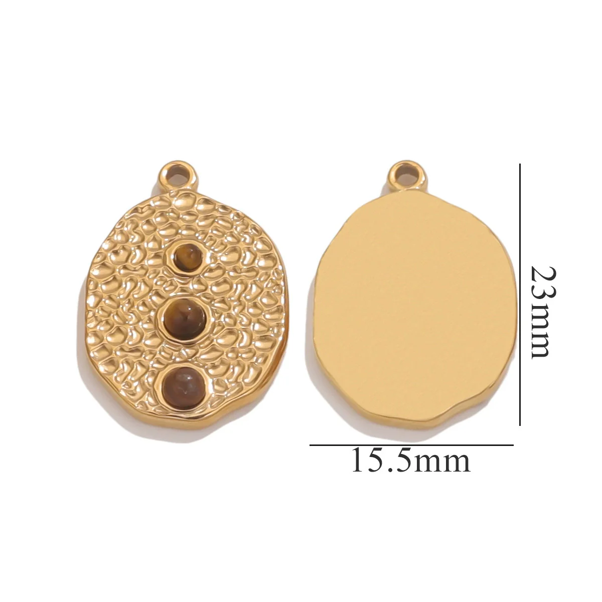 Retro Titanium Steel Necklace With Natural Stone Tiger Eye And Angel Pattern Electroplating Treatment Diy Pendant Jewelry Accessories - Image 7